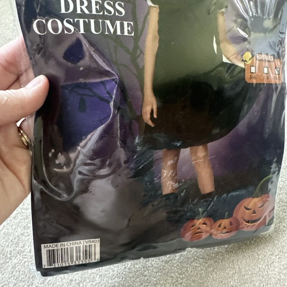 Halloween Accessories ~ Goth Inspired Wednesday Adams Costume Ages‎ 10-12~ New